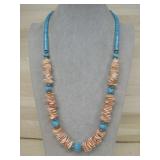 Nickel Silver Seashell Howlite Turquiose Necklace