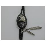 Sterling Silver Eagle Feather Bolo Tie See Info
