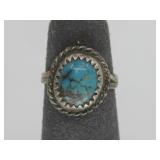VTG Sterling Silver Turq Ring N/A Tested