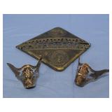 Pair Of Vtg Bronze Blotter Corners