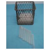 Basket W/Glass Vials/Beakers