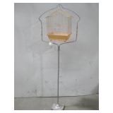 Antique Wrought Iron Bird Cage Stand 66' Tall