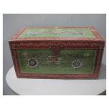Hand Painted Wooden Chest 30.25' x 17.5' x 15'