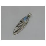 VTG Sterling Silver Turq Pendant Hallmarked N/A