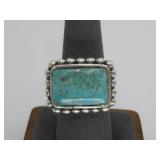 VTG SW Sterling Silver Turq Ring 19.7Grams T.W