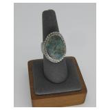 VTG SW Sterling Silver Turq Ring Hallmarked 17.8G