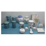 New Kitchen Ceramic Canisters & Wood Utensils
