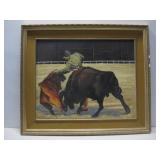 Framed Russell Matador Painting 38.5' x 32.5' See