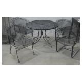 Wrought Iron Patio Table W/4 Chairs See Info