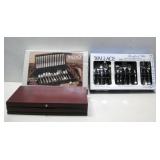 NIB Wallace Stainless Flatware Set, Mahogany See