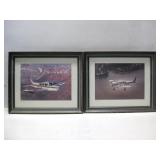 Two Framed Airplane Photograph Prints 22' x 19'