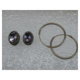 Two Pairs S.S. Earrings Hallmarked & Tested