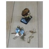 Three Vtg Gold Tone Jewelry Pieces Hallmarked