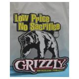 Grizzly Smokeless Tobacco Metal Advertising See