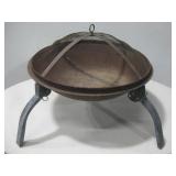 Metal Fire Pit W/Dome Screen & Folding Legs See