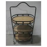 Three Tier Wood & Metal Stand 19.5' x 12' x 40'