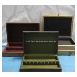Three Wood Silverware Storage Boxes See Info