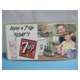 1953 Original 7up Cardboard Advertising Sign See