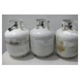 3- Standard 15 Lbs. Propane Tanks 2-Full 1-Partial