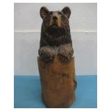 Caved Wooden Black Bear Yard Decor 19.5' Tall