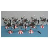 (8) Vtg Carved Wooden Carousel Horses 7' See Info
