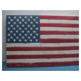 Metal U.S.A. Flag Wall Art 38' x 26' See Info