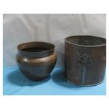 Two Copper Pots Tallest 10.5'