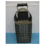 Vtg Brass & Glass Nautical-Style Lantern 14.5'