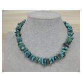 S.S Clasp Tested Block Turquiose Choker Necklace