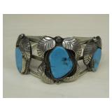Nickel Silver Howlite Turquiose Cuff Bracelet