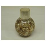 Small Glass Souvenir Vial W/Gold Foil