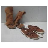 Two Native American Leather Moccasins See Info