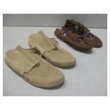 Two Pairs Of Minnetonka Moccasins Size 6 & 7