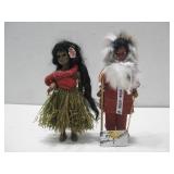 Two Vtg Cultural Dolls W/Costumes