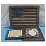 Framed Patriotic & 2 Framed Quote Prints See