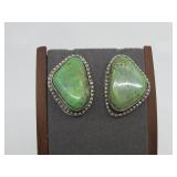 VTG Sterling Silver Pictomarked Turq Earrings N/A