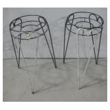 Two Heart Shaped Leg 21' Wrought Iron Plant Stands