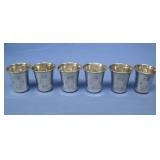 5 Sterling Silver Antique Kiddish Cups 94g