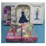 Three Vtg NIB Barbies & Christmas Candi Doll See