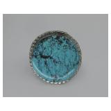 SW Sterling Silver Spiderweb Turq Ring 12.9G T.W