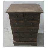 Vtg Wooden 7 - Drawer Chest See Info