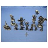 Various Pewter & Cast Metal Figurines & Cross See