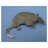 Hallmarked S.S. Armadillo Pin Brooch 2 1/4'