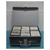 Assorted Cassette Tapes And Carrying/Storage Case