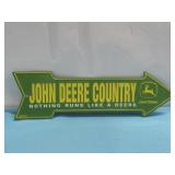Metal John Deere Country Sign 19 1/2' x  5 3/4'