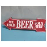 Metal Ice Cold Beer Sold Here Sign See Info