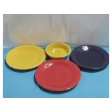 Three Fiesta Plates & One Bowl