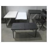 Four Folding Tables & One Folding Chair Largest 6'