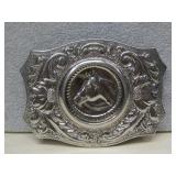 Silver Plated Sw Horse Belt Buckle