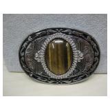 Silverplated Tigers Eye Belt Buckle